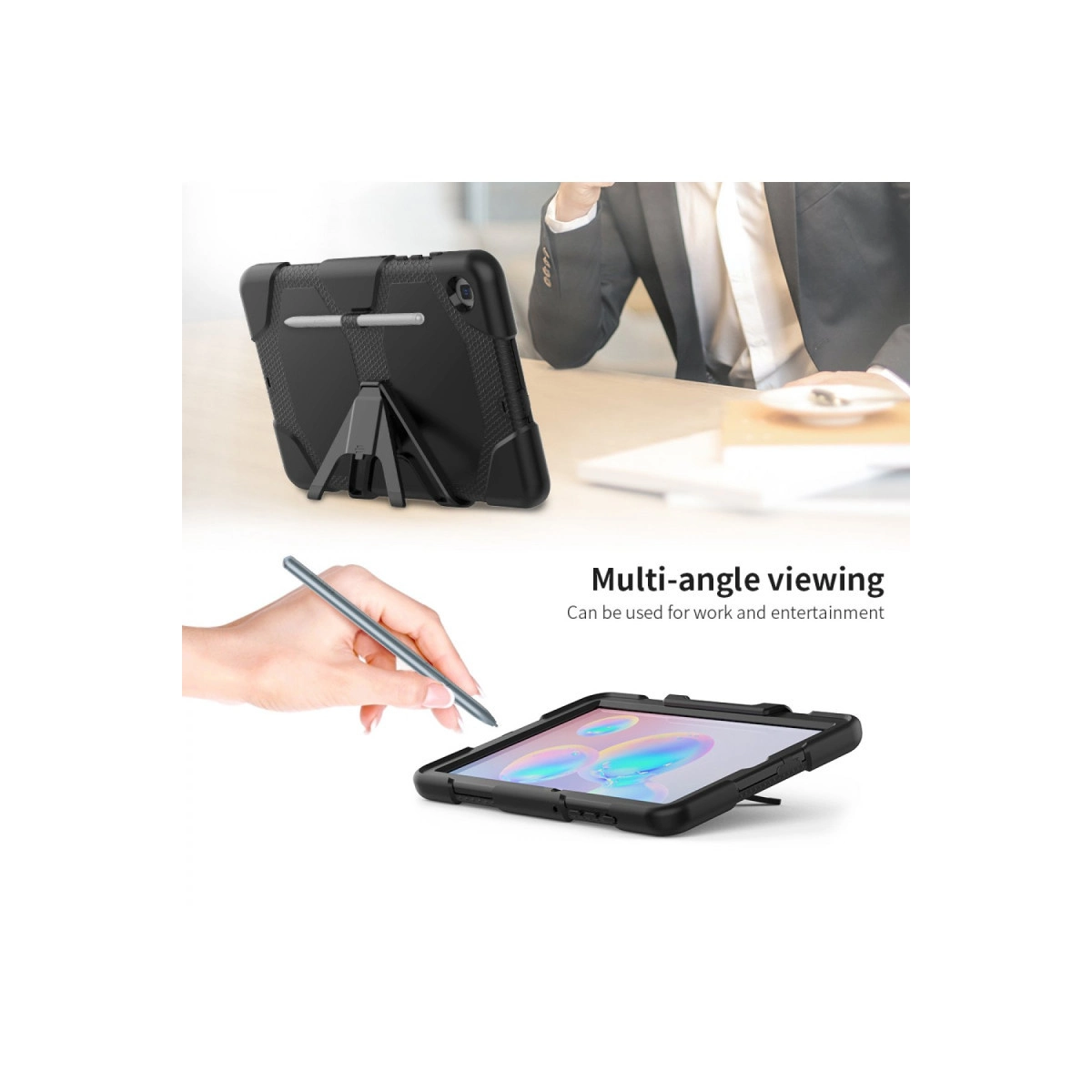 Evimdeyokyok Samsung Galaxy T500 Tab A7 10.4 Kılıf Griffin Tablet Kapak - Siyah