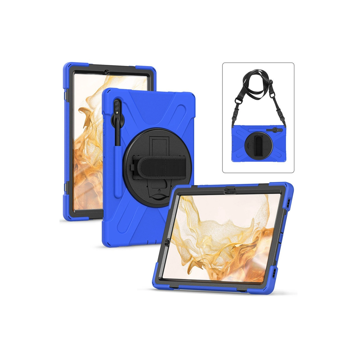 Evimdeyokyok Samsung Galaxy T737 Tab S7 Fe 12.4 Kılıf Amazing Tablet Kapak - Mavi