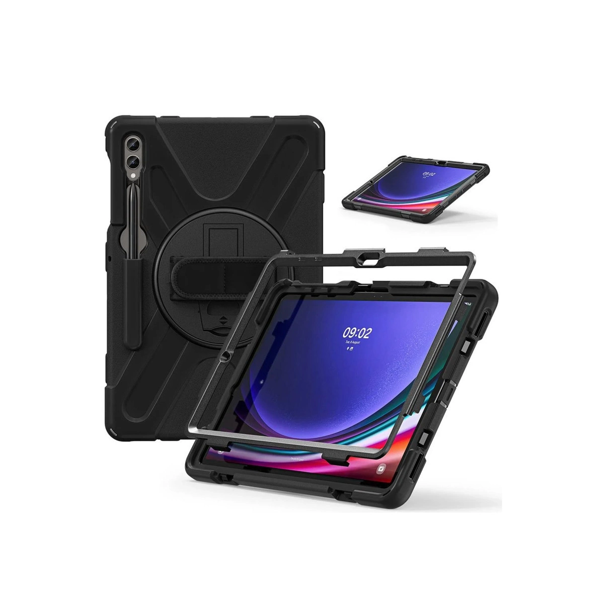 Evimdeyokyok Samsung Galaxy X610 Tab S9 Fe Plus 12.4 Kılıf Amazing Tablet Kapak - Siyah