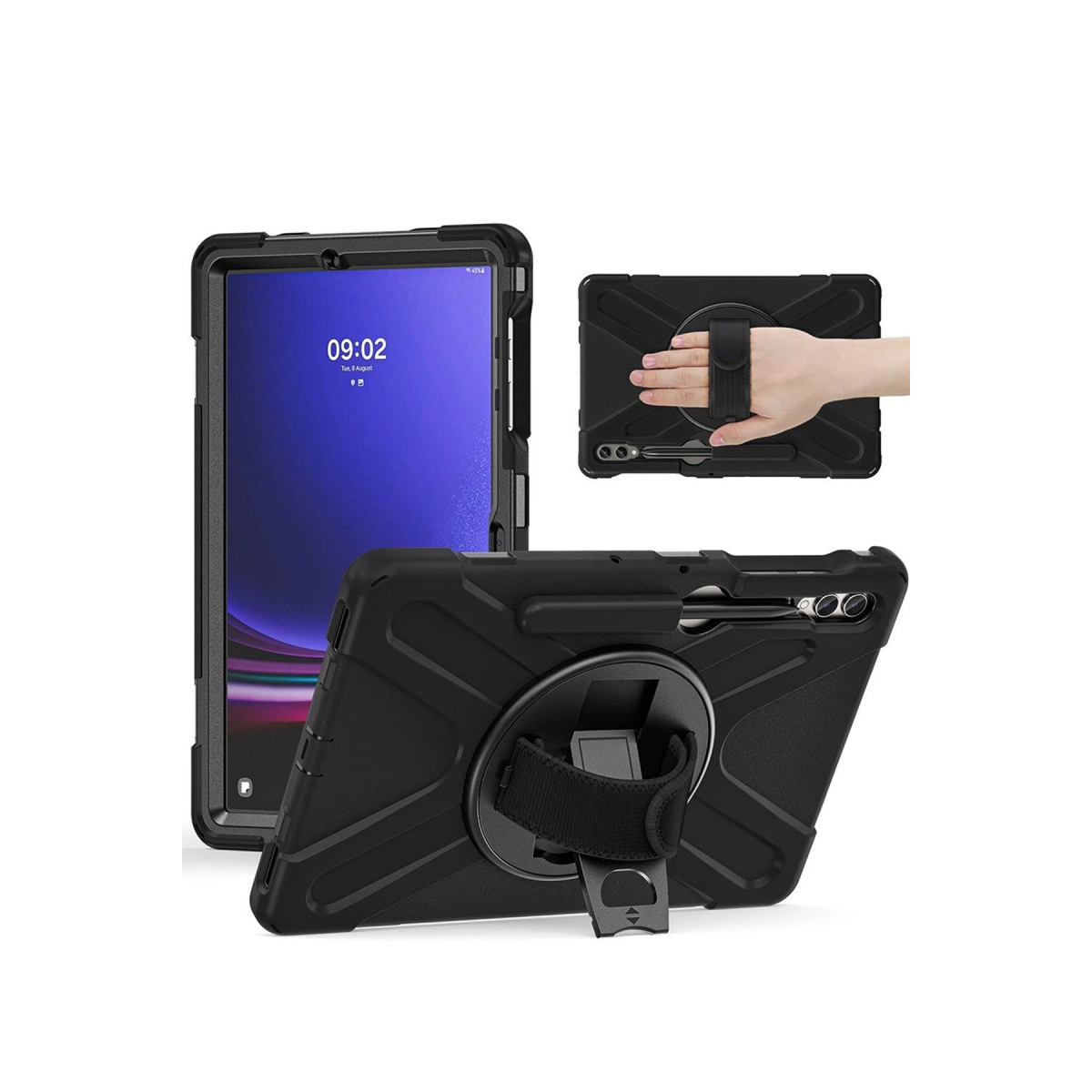 Evimdeyokyok Samsung Galaxy X610 Tab S9 Fe Plus 12.4 Kılıf Amazing Tablet Kapak - Siyah