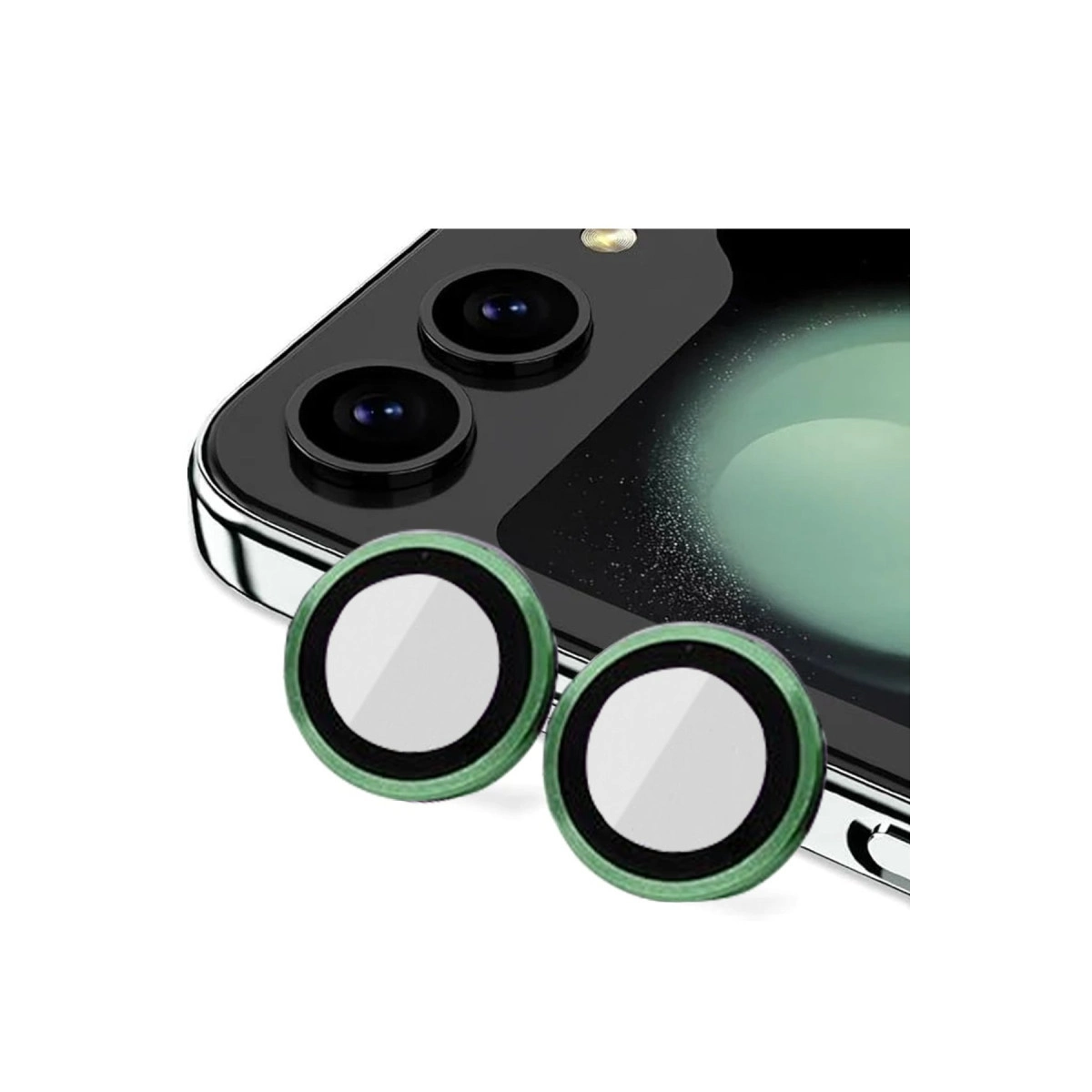 Evimdeyokyok Samsung Galaxy Z Flip 5 Valdez Metal Kamera Lens - Koyu Yeşil