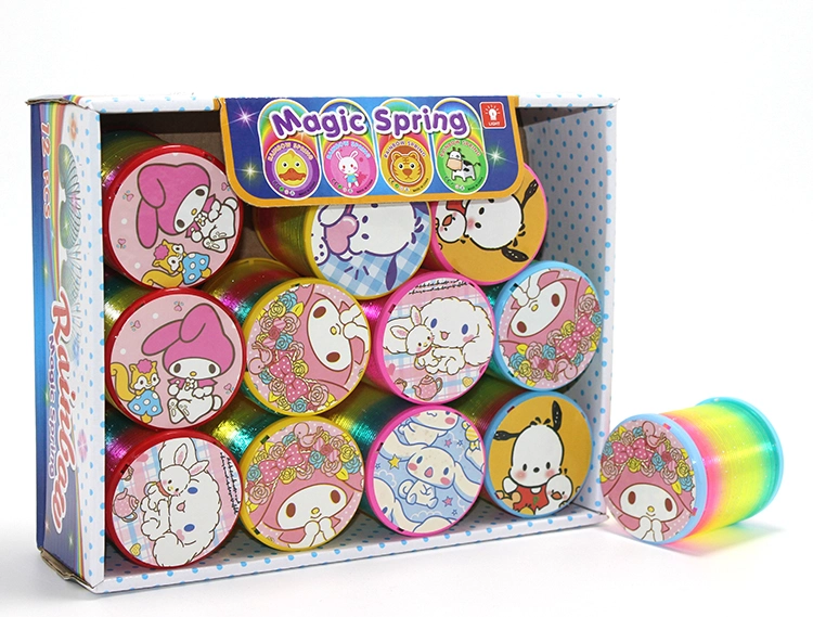 Evimdeyokyok Sanrio Karakterli Magic Spring Stres Yayı - Standlı Gökkuşağı Renkli Oyuncak Seti 12 Li Alk3988