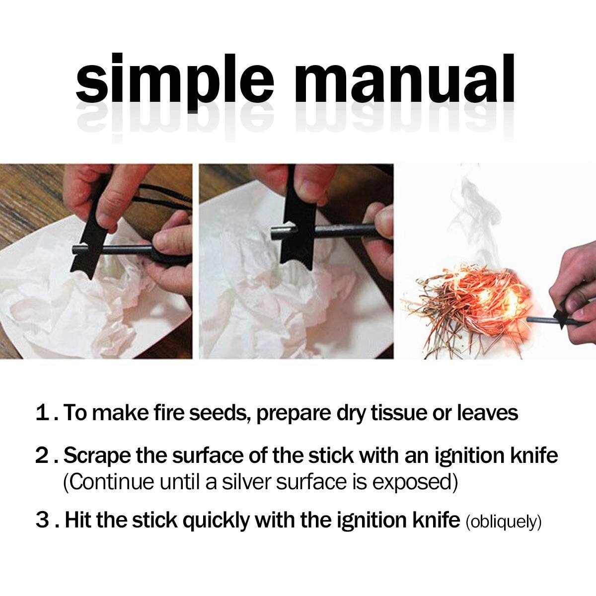 Evimdeyokyok Survive Magnezyum Çubuğu Ateş Başlatıcı Çakmak Taşı