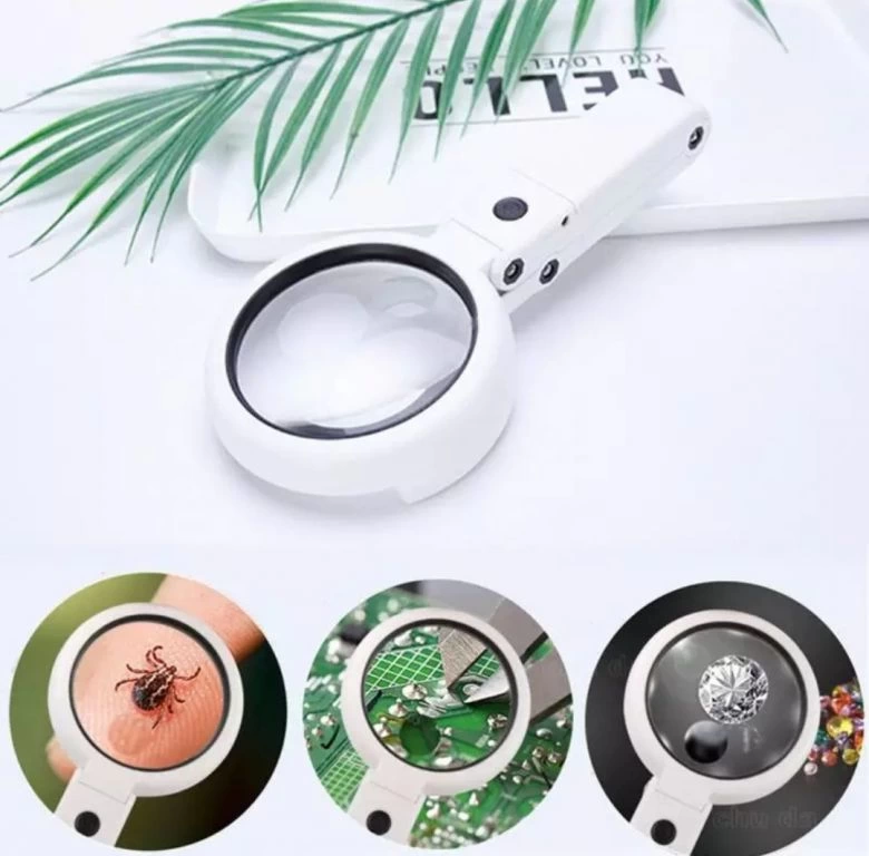 Evimdeyokyok Usb Şarj Edilebilir Katlanabilir 3.510X Büyüteç 8 Ledli Masa Ve Eliçin  Taşınabilir Büyüteç Fs90Rc