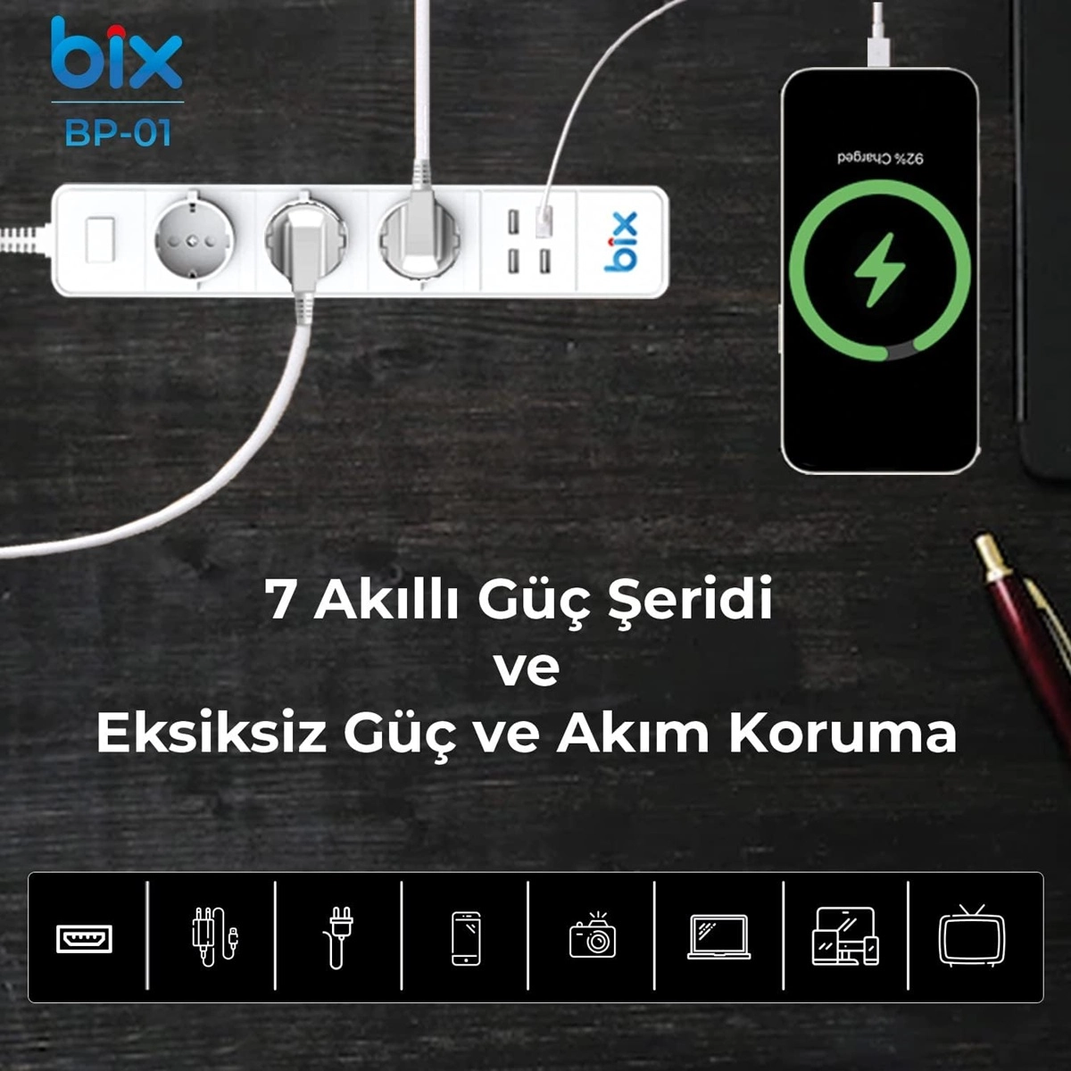 Evimdeyokyok Vtn Bp-01 Wifi Yüksek Akım Korumalı Hızlı Şarj Özellikli Akıllı Priz