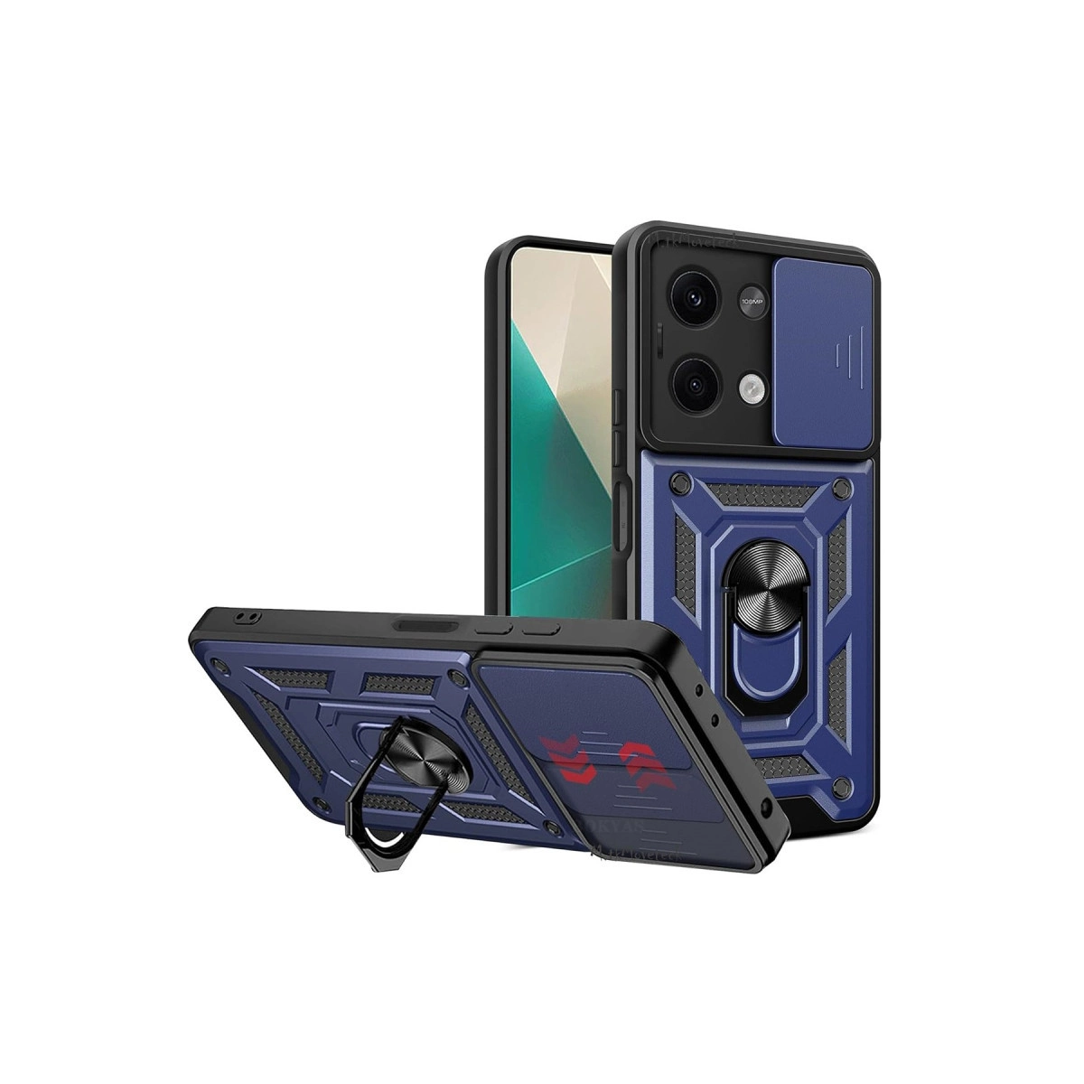 Evimdeyokyok Xiaomi Poco X6 Kılıf Pars Lens Yüzüklü Silikon - Lacivert
