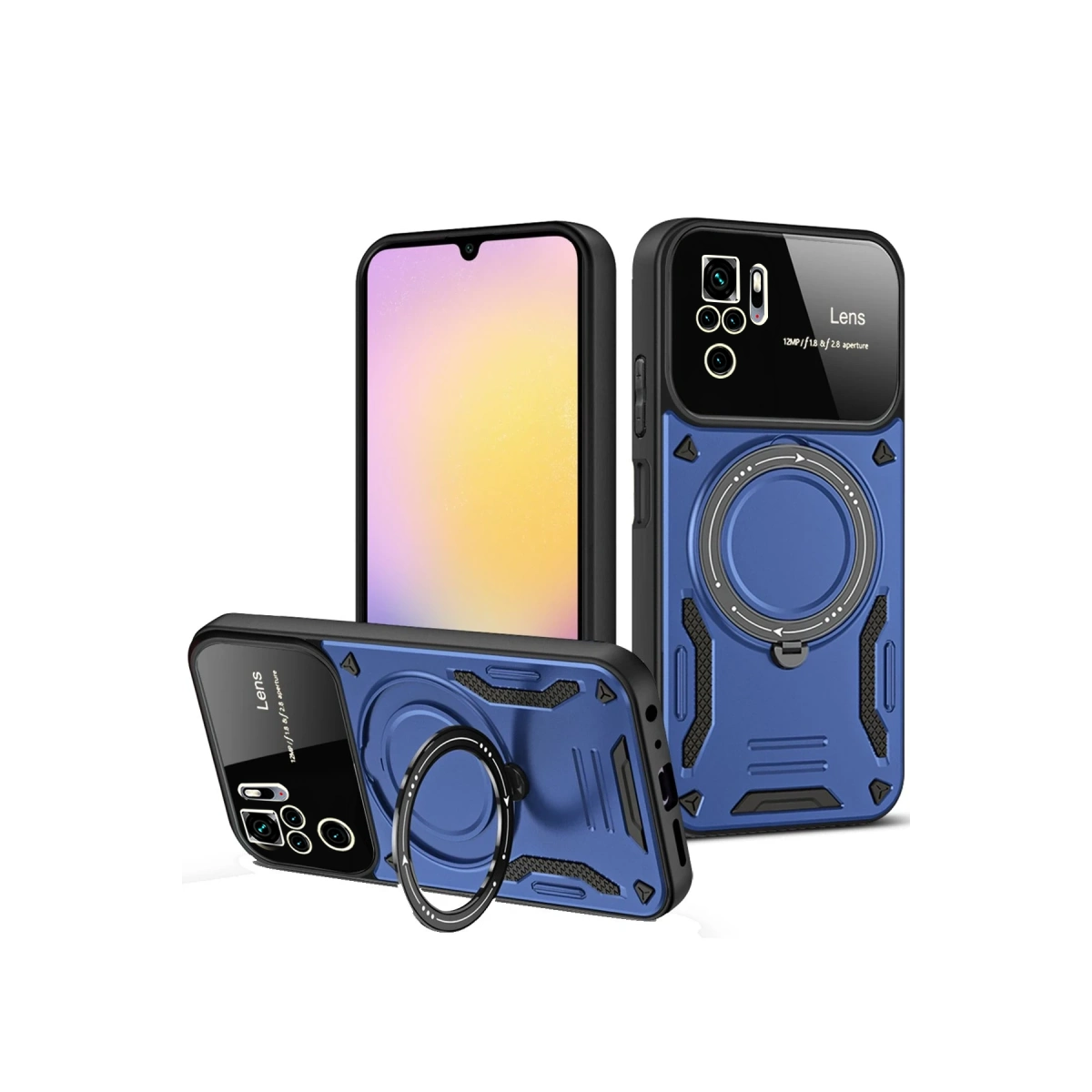Evimdeyokyok Xiaomi Redmi Note 10S Kılıf Joy Lens Standlı Kapak - Lacivert
