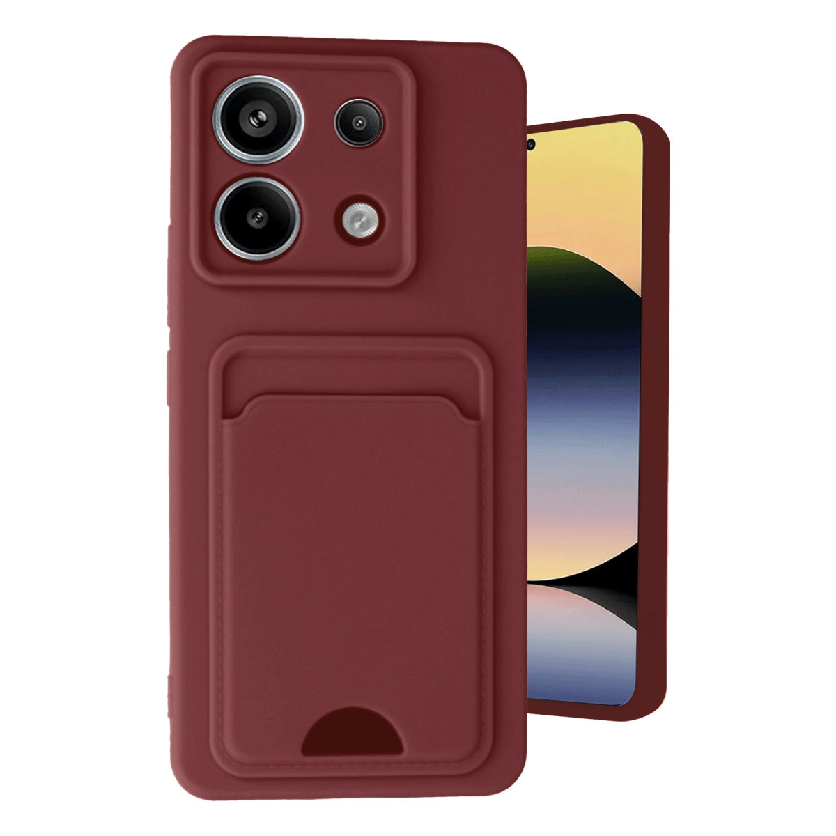 Evimdeyokyok Xiaomi Redmi Note 13 Pro 5G Kılıf Kelvin Kartvizitli Silikon - Bordo