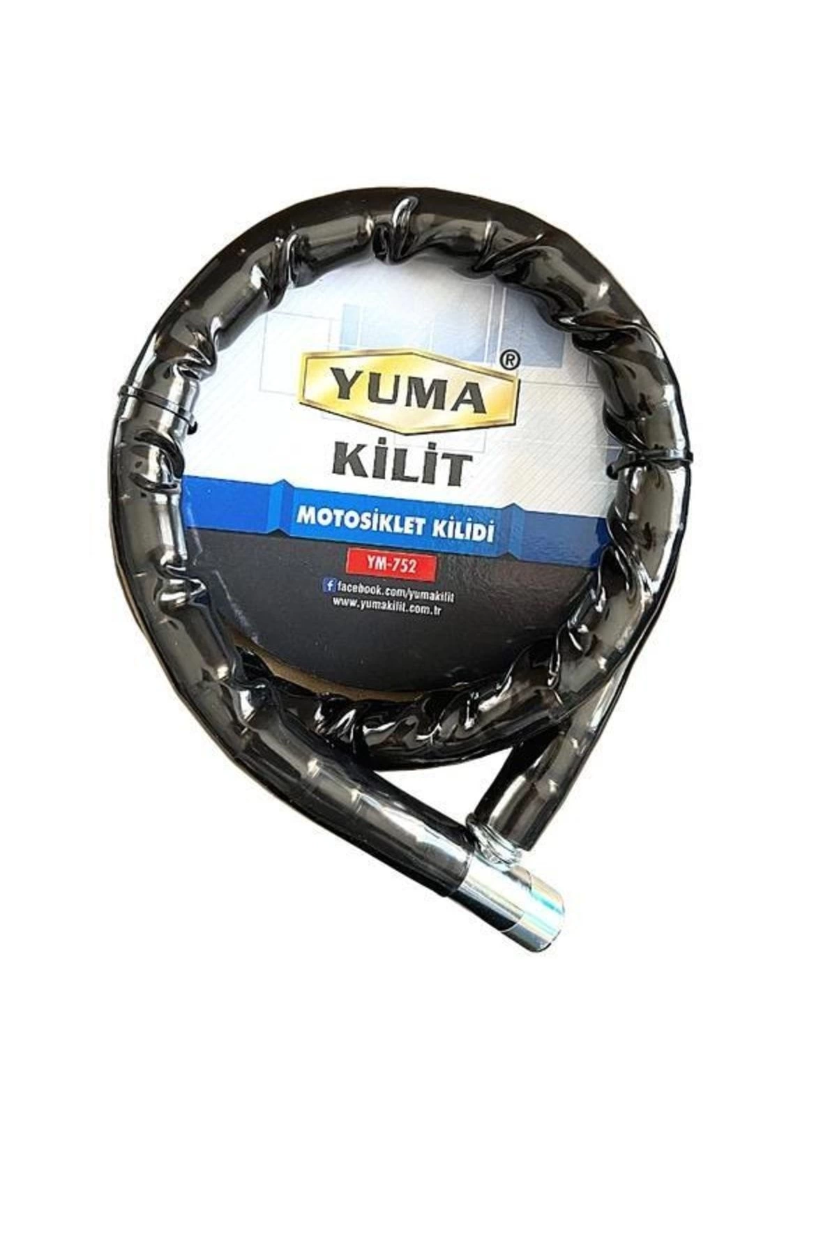 Evimdeyokyok Yuma Ym-752 Motorsiklet Kilidi Anahtarlı Körüklü Siyah ( Boy  120Cm-Çap  22Mm )