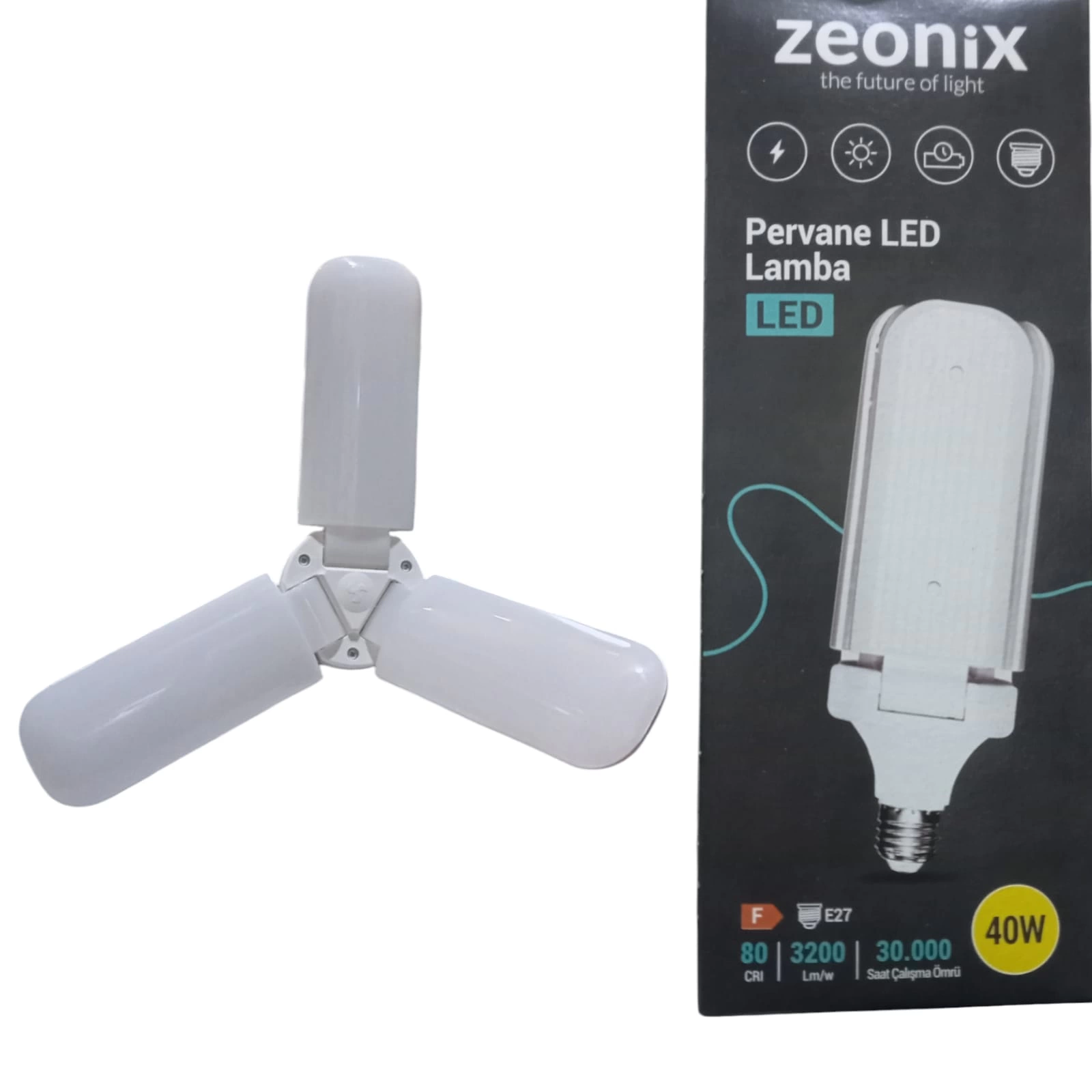 Evimdeyokyok Zeonix 40W 3 Kanatlı Pervane Ampul