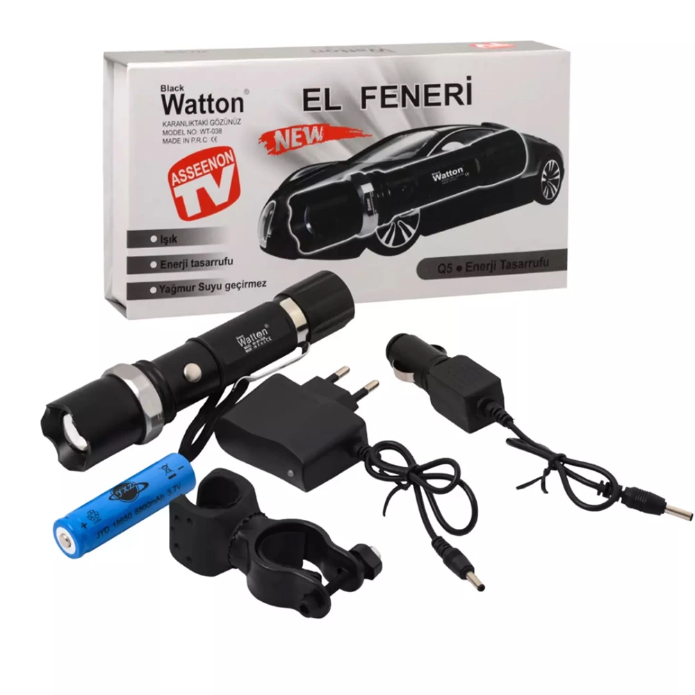 Evimdeyokyok Zoomlu Şarjlı El Feneri En Uygun Fiyata  Wt-038