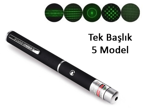 Yeşil Lazer Pointer 500 Mw 15 Km Etkili (Tek Başlık 5 Model)