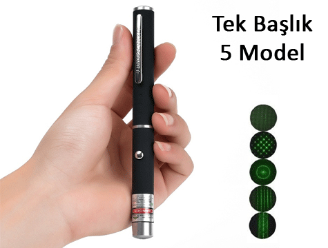 Yeşil Lazer Pointer 500 Mw 15 Km Etkili (Tek Başlık 5 Model)