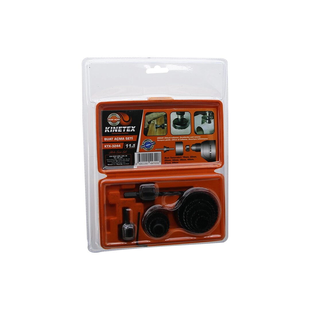 11İn1 Buat Açma Panç Seti Metal Ahşap Pvc Alçıpan Pls. 19-22-29-32-38-44-51-64Mm