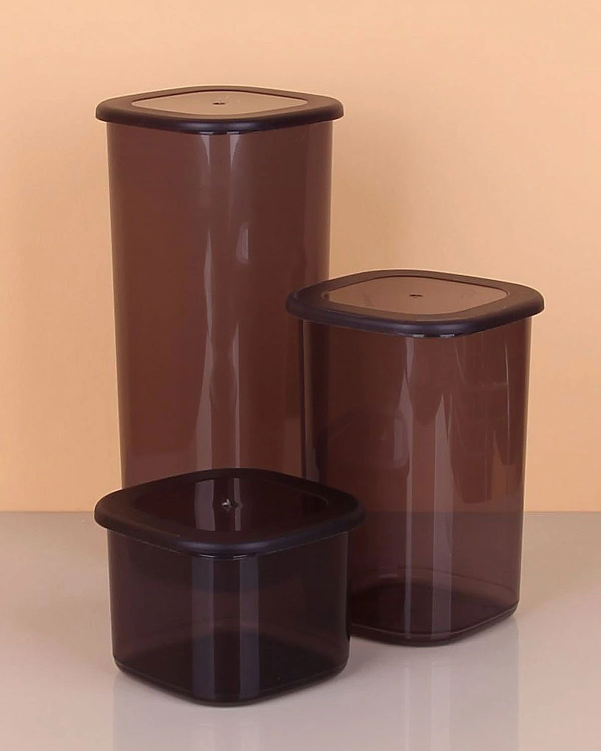 3Lü Saklama Kabı - 1750-1200-550Ml Koyu Şeffaf