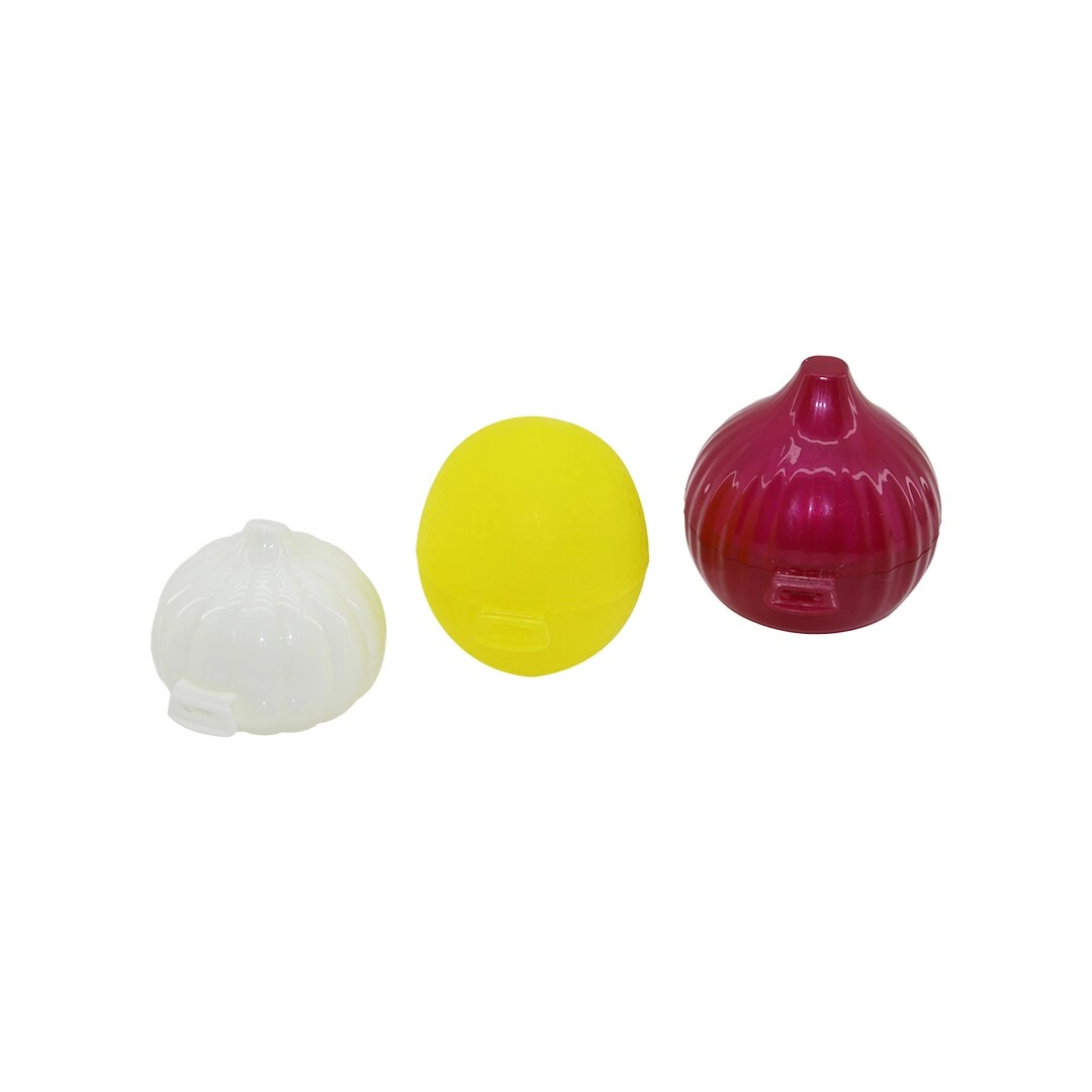3Lü Saklama Kutusu Limon Soğan Sarımsak Renkli Plastik Fileli Ambalaj
