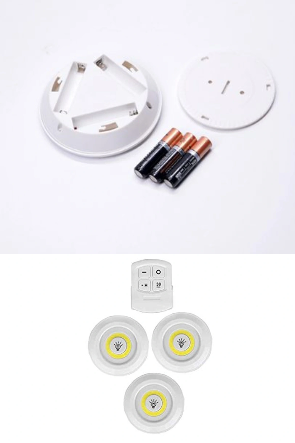 3Lü Uzaktan Kumandalı Yapışkanlı Kablosuz Led Spot Lambalar