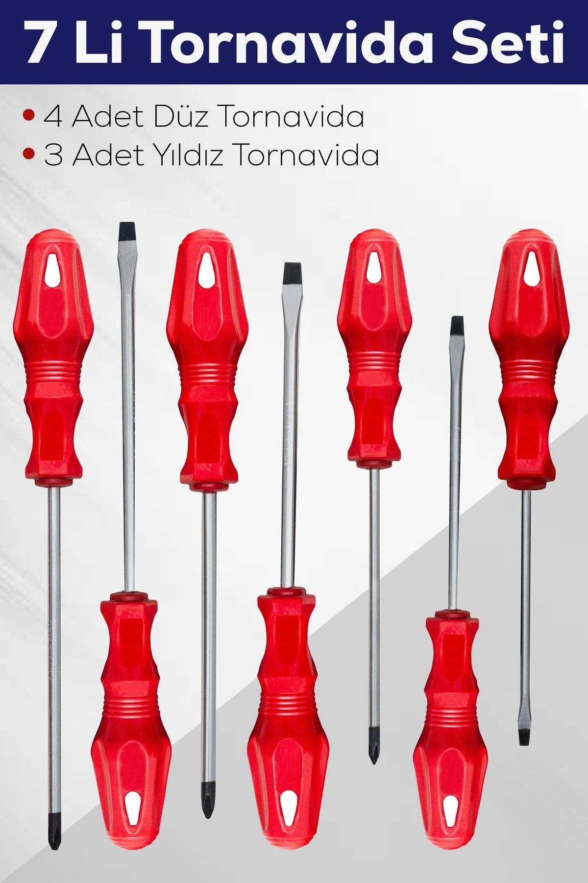 7 Li Tornavida Seti (4 Adet Düz Tornavida 3 Adet Yıldız Tornavida)