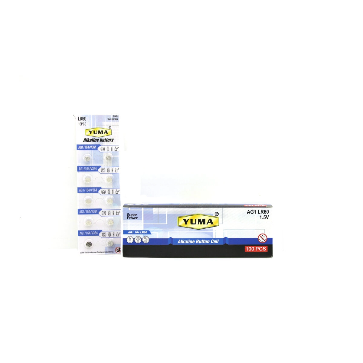 Ag1 Lr-60 Düğme Pil Alkalin 1.5V 10Lu Kart