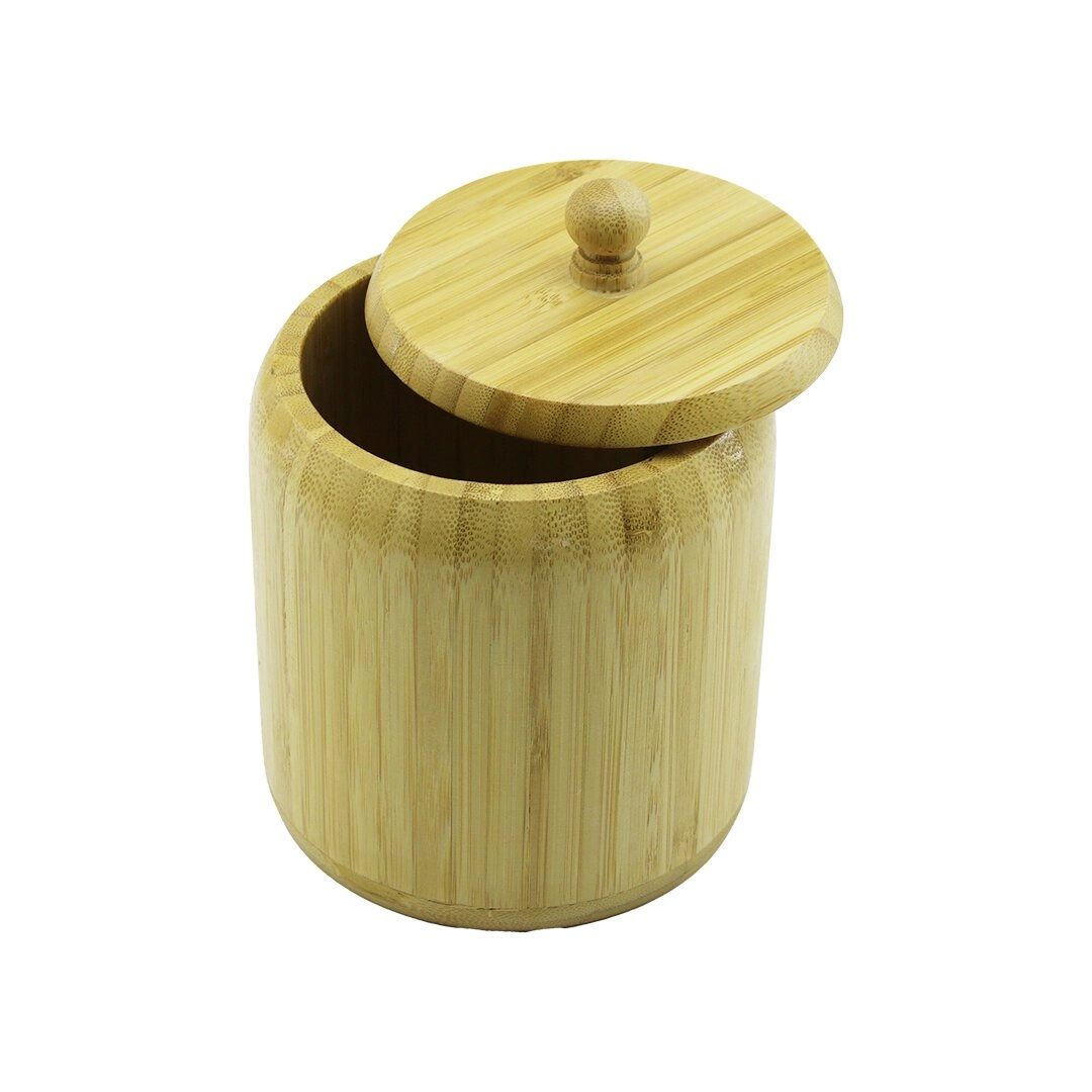 Ahşap Bambu Şekerlik Kapaklı Çap 11.3Cm Derinlik 11Cm No12