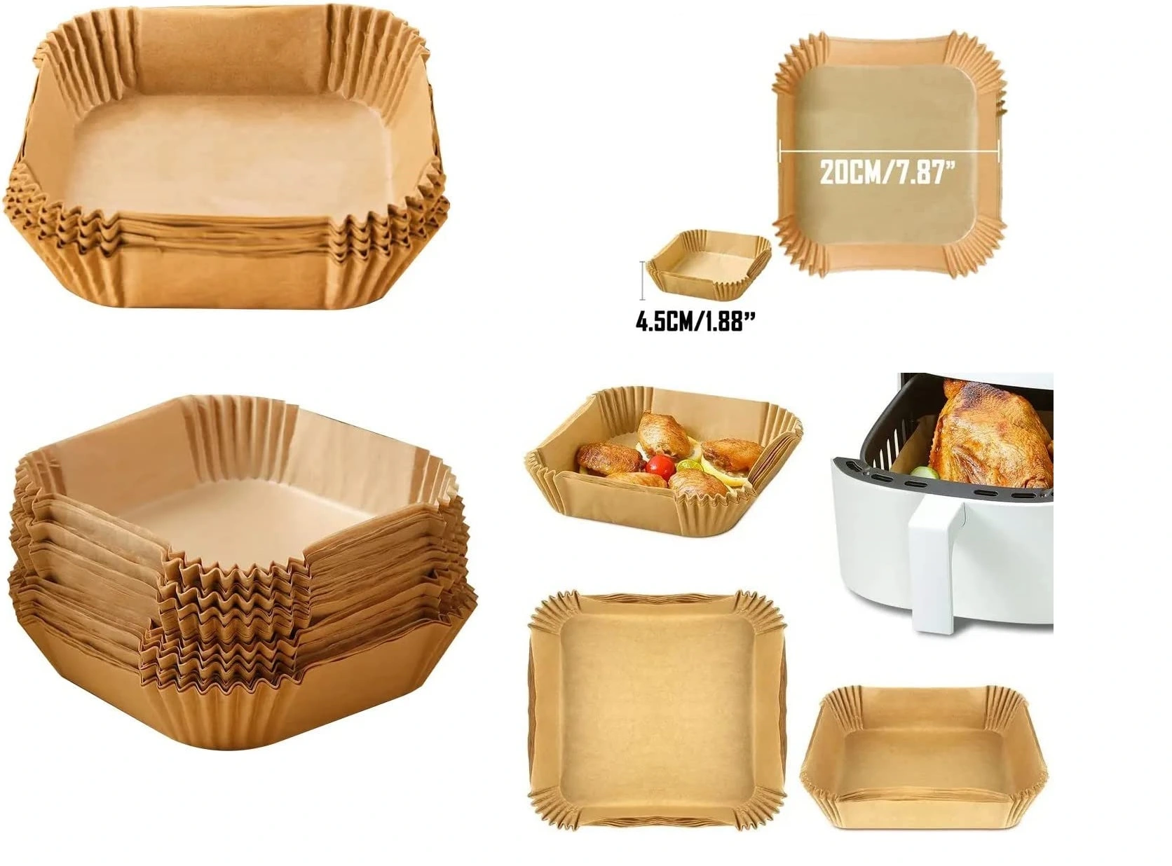 Airfreyer Fritöz Kağıdı Kare Xl / Xxl 50Li