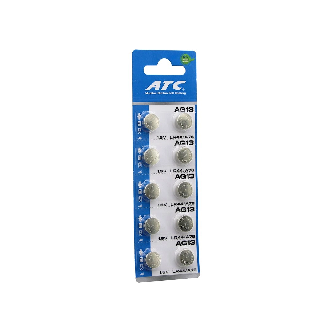 Atc Alkaline Button Battery ( Ag13 ) ( Lr-44/A76 ) ( Düğme Pil ) ( Alkalin ) ( 1.5V ) ( 10Lu Kart ...