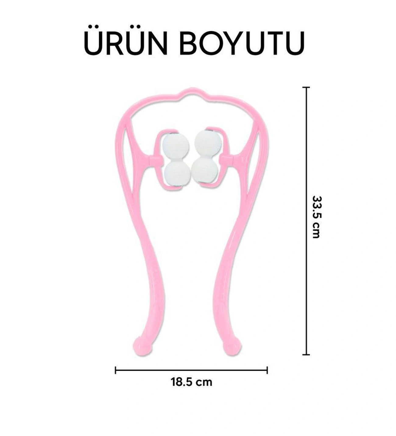 Boyun Bacak Ayak Bel Masaj Aleti Çok Fonksiyonlu Manuel 4 Tekerlekli - Pembe