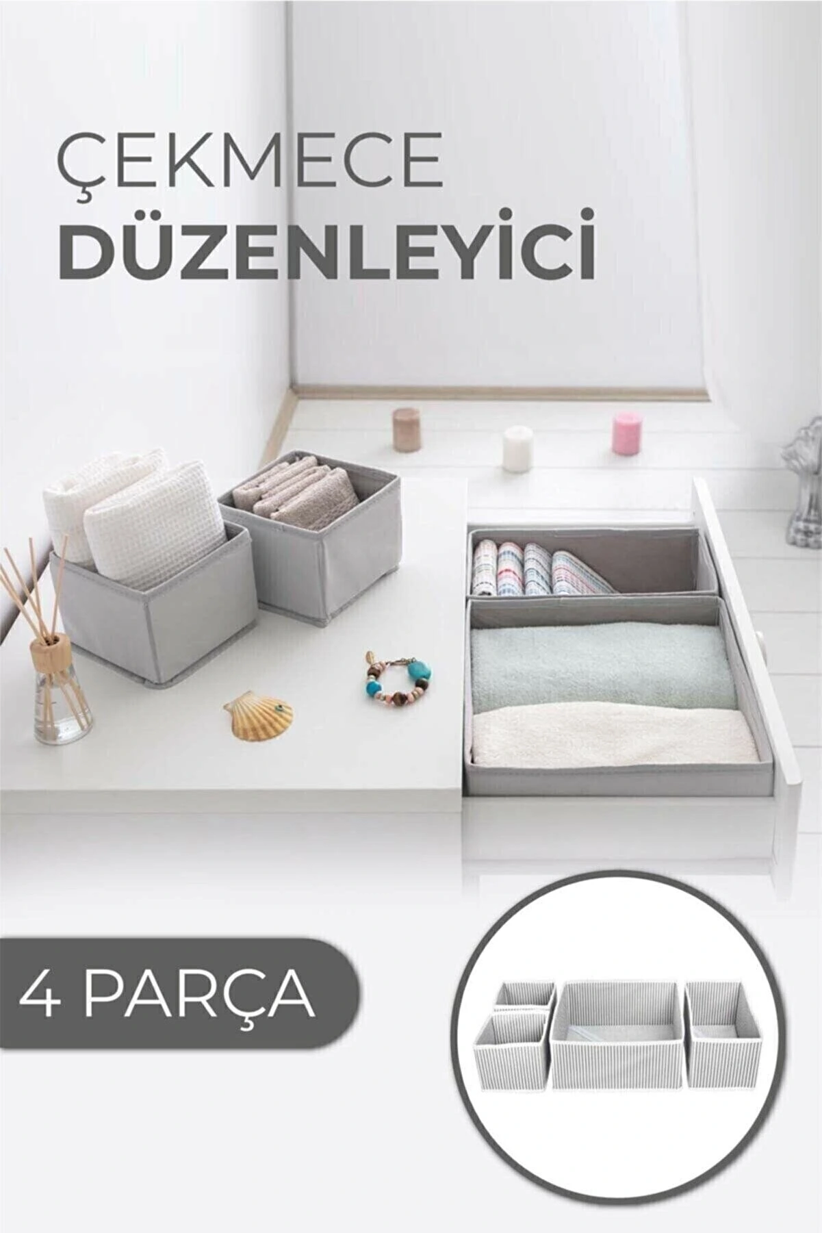 Çekmece Düzenleme Kutu Seti Organizer 4Lü Set
