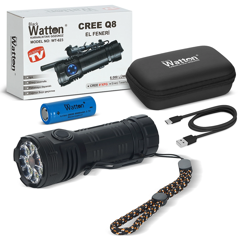 Cree Q8- Xqg 8+1 Led Şarjlı El Feneri Wt-623
