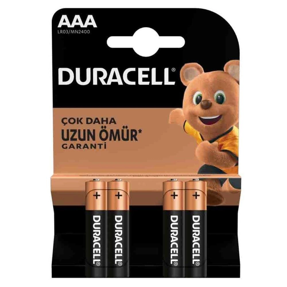 Duracell Lr03/Mn2400 Alkalin Aaa İnce Kalem Pil 4 Lü Paket