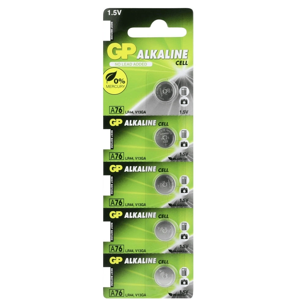 Gp Lr44 A76 1.5V Alkalin Pil 5 Li Paket
