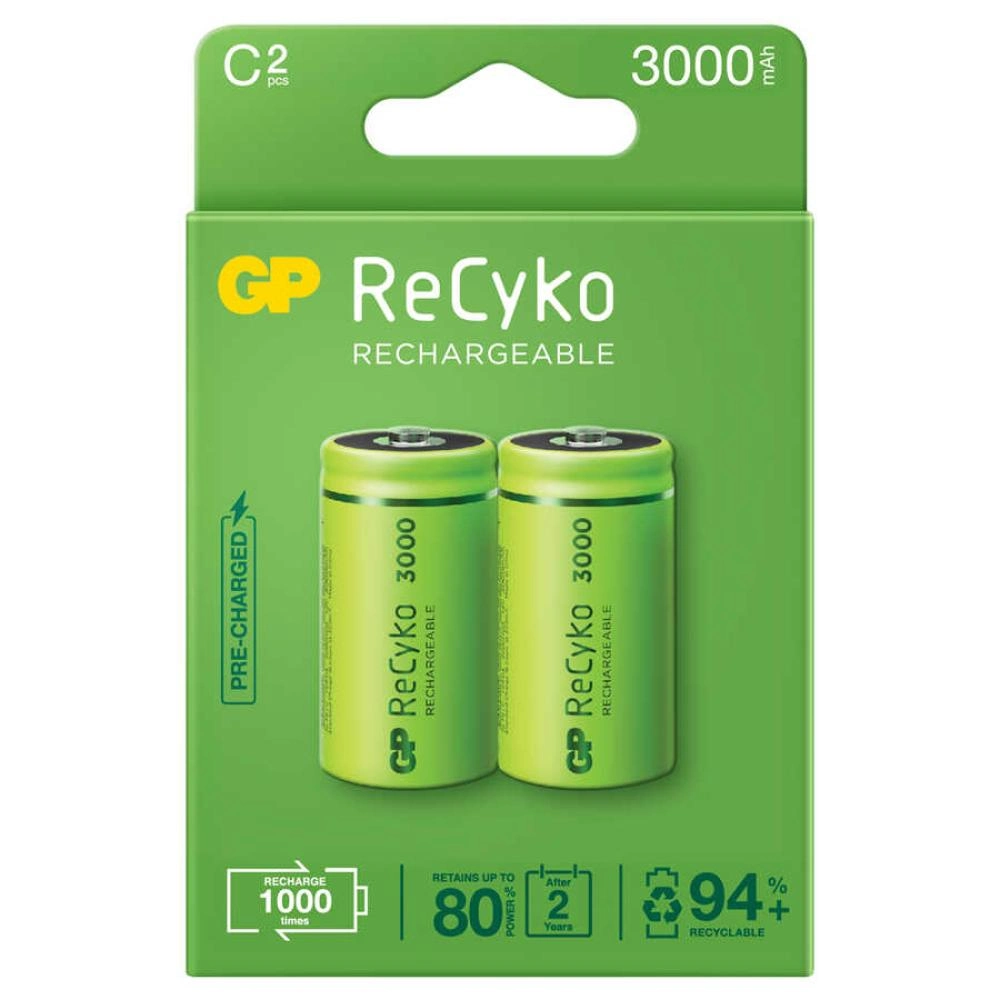 Gp Recyko 3000Mah C Orta Boy Şarj Edilebilir Pil 2 Li Paket