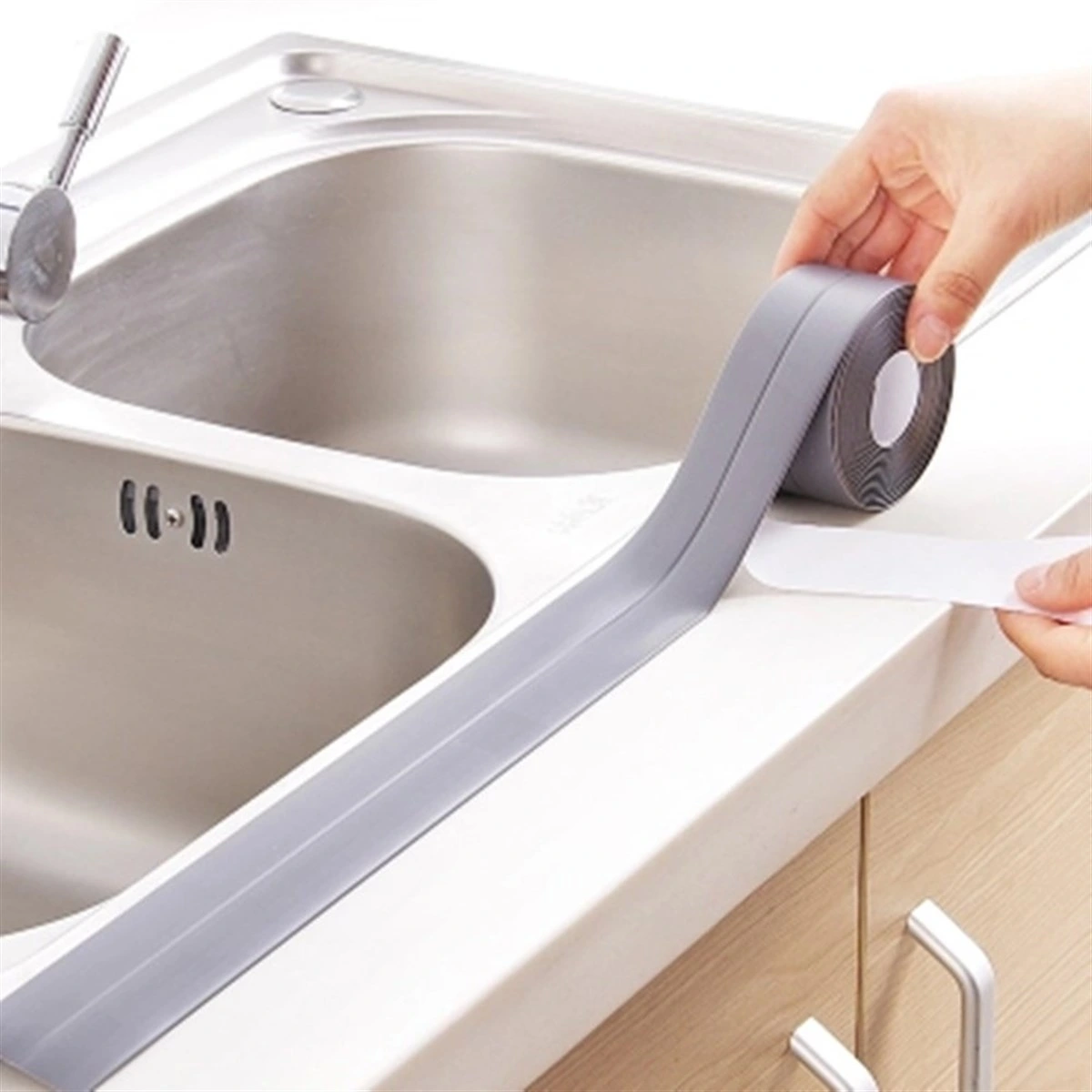 Gri Su Sızdırmaz Bant Lavabo Küvet Kenar Bandı (3.2M)