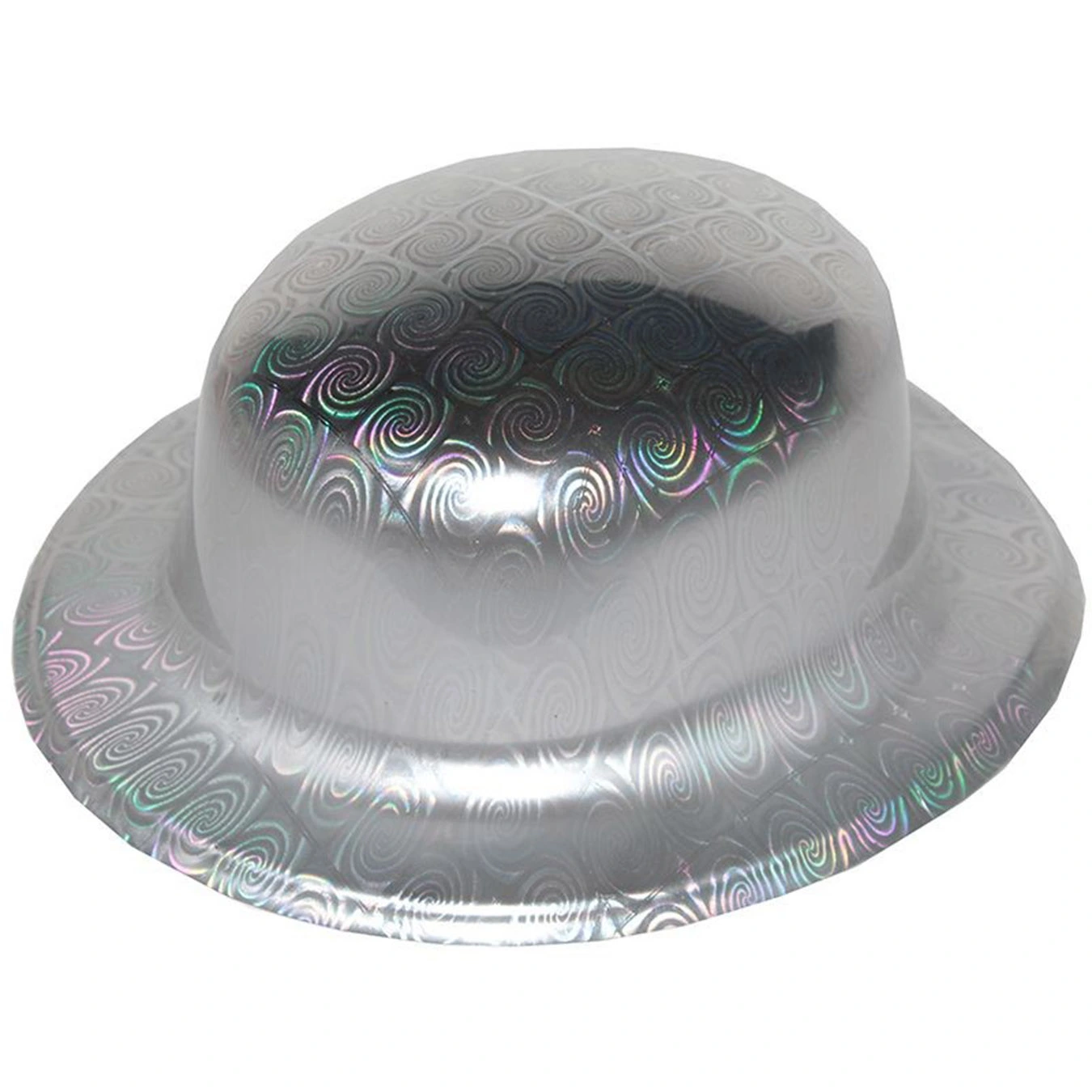 Gümüş Renk Hologramlı Plastik Yuvarlak Melon 27X24 Cm