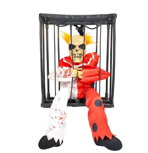 Hareketli Sesli Sensörlü Mahkum Joker İskelet Dekorasyon 22X27 Cm