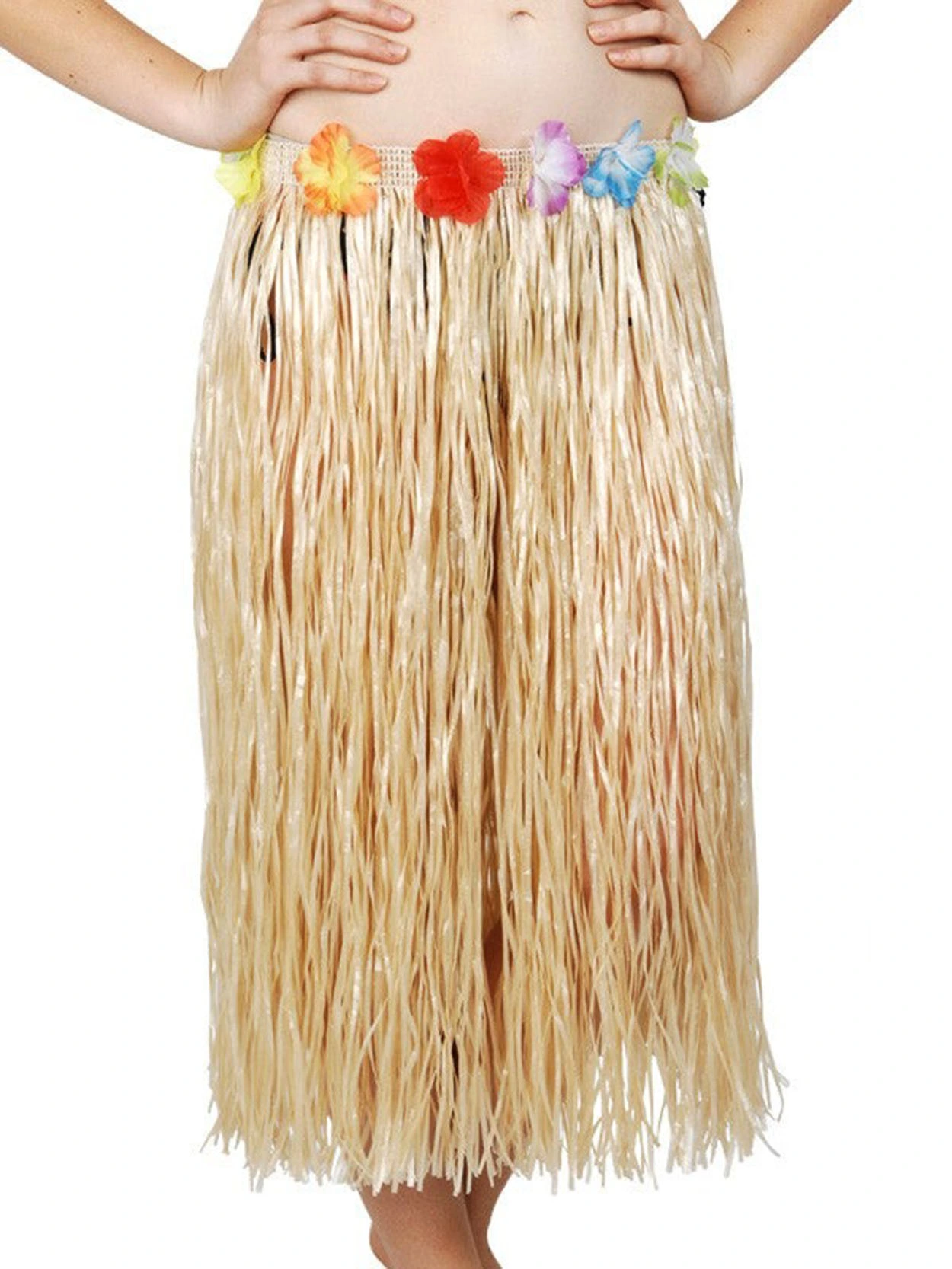 60 Cm Naturel Saman Görünümlü Hawaii Etek Hula
