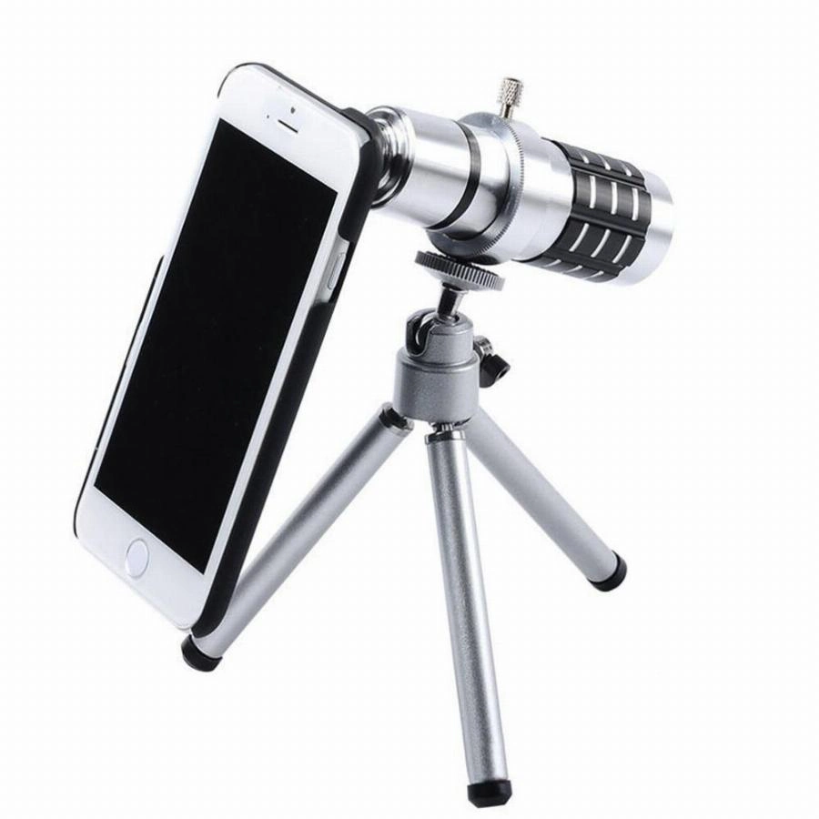 Iphone 5 5S - Iphone 4 4S Için Alüminyum 14X Optik Zoom Yakından Görüntü Çekme Dürbün