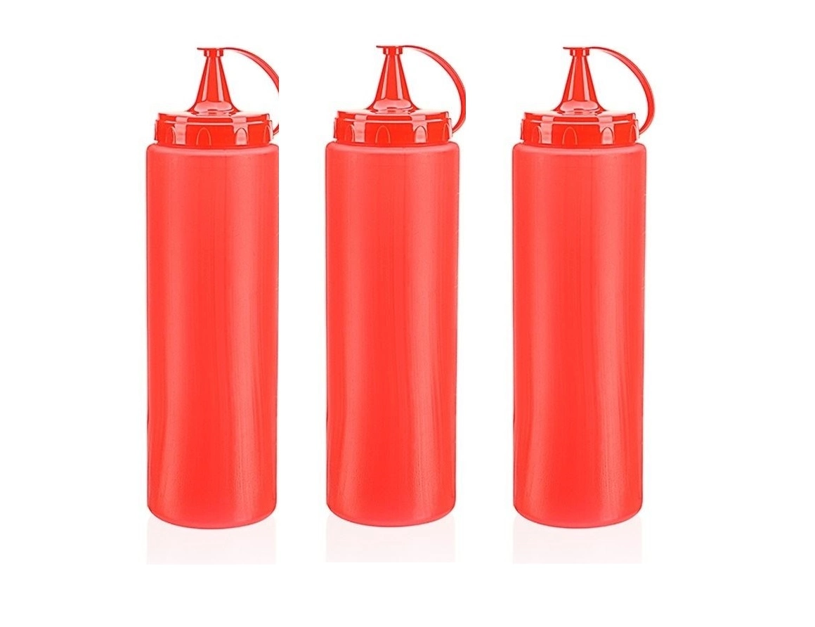 Ketçap Şişesi - 700Ml Kırmızı 3 Adet