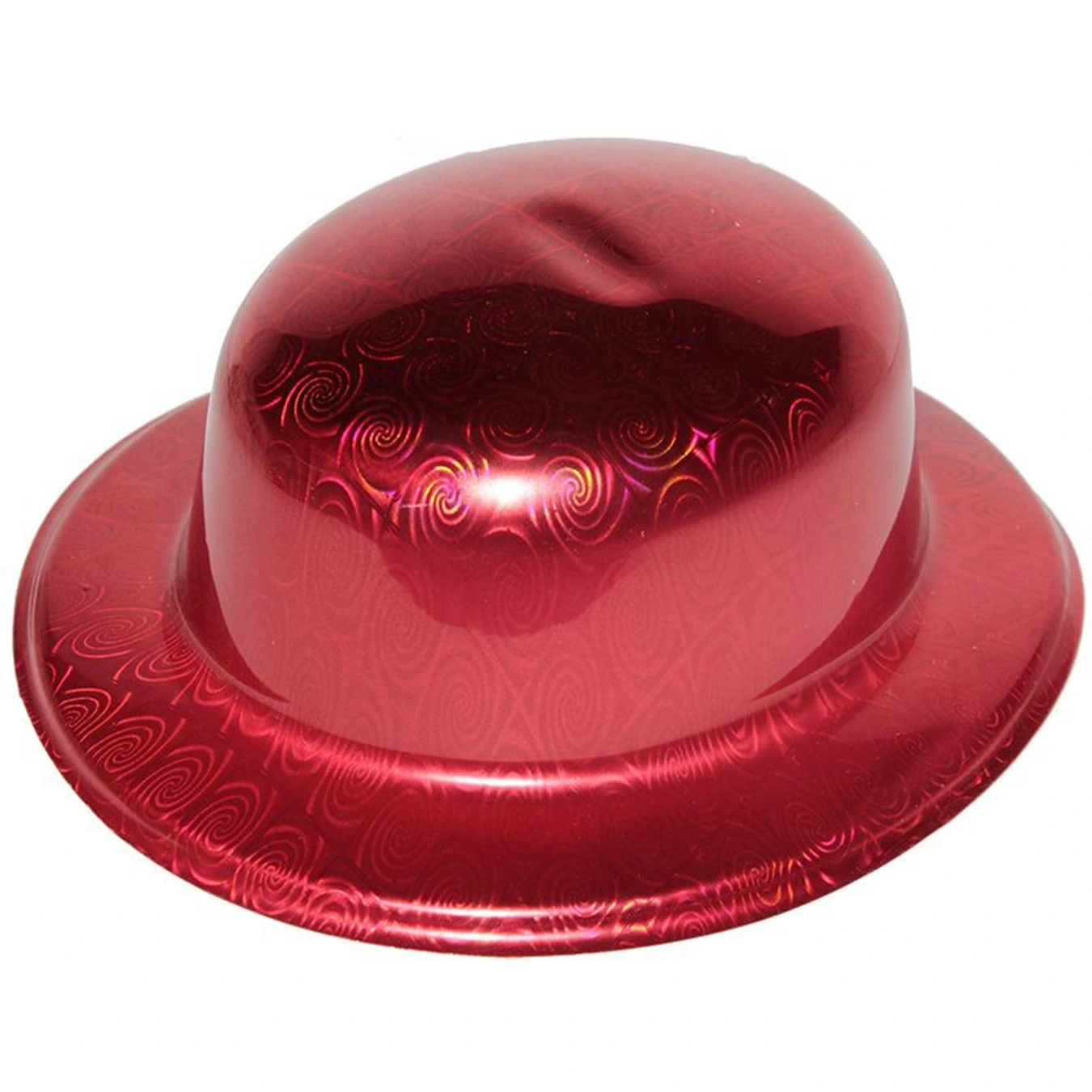 Kırmızı Renk Hologramlı Plastik Yuvarlak Melon 27X24 Cm