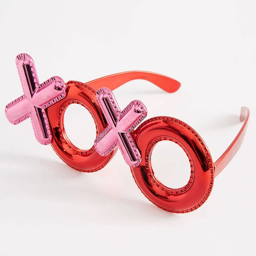 Kırmızı Renk Xoxo Yazılı Parti Gözlüğü 17X7 Cm