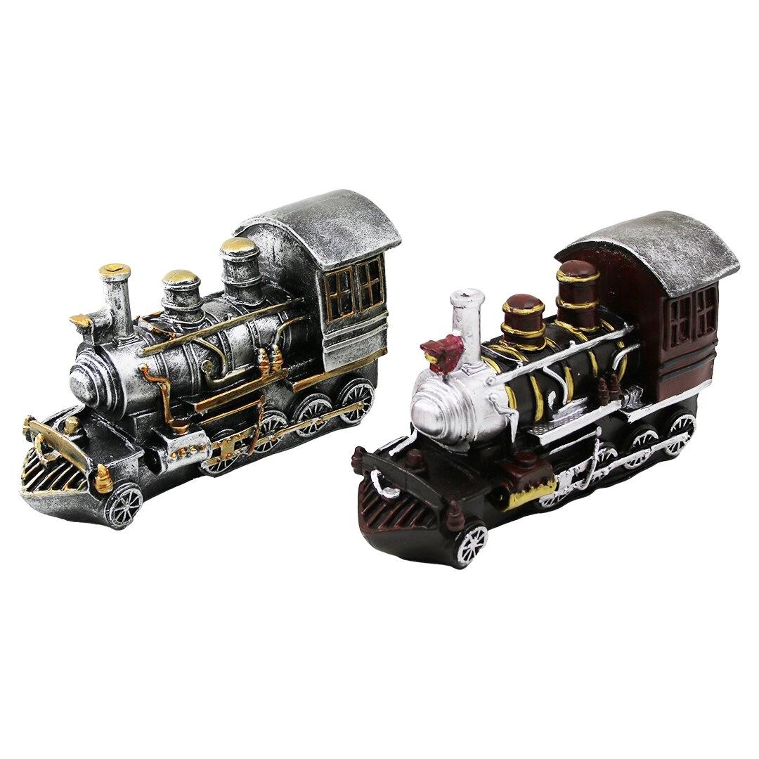 Kumbara Tren Vintage Dekoratif Biblo Kumbara Renkli 20X12X8Cm Reçine