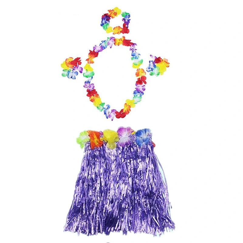 Luau Aloha Mor Hawaii Etek 40 Cm Ve 4’Lü Hawaii Seti