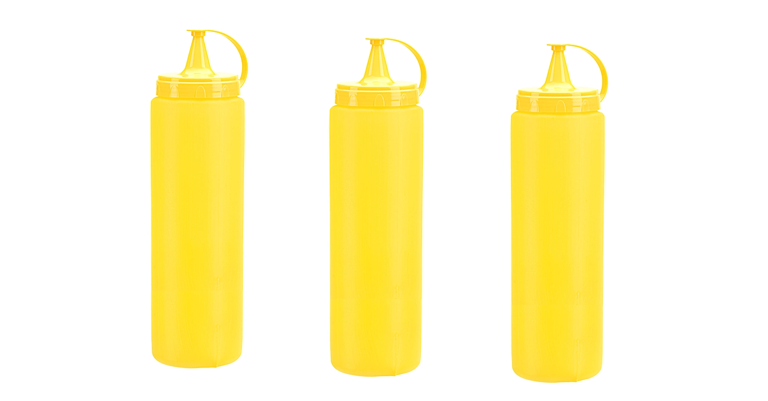 Mayonez Sos Şişesi - 1000Ml Dev Boy Sarı 3 Adet