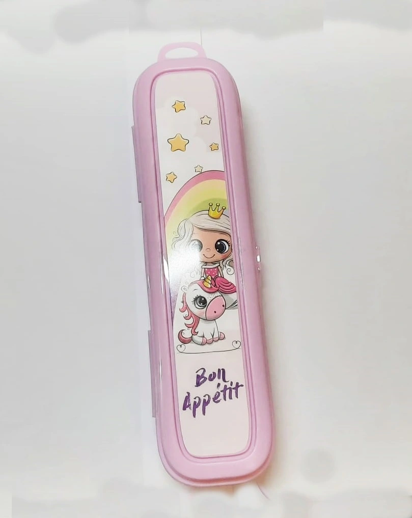 Pembe Multi Renkli Kapaklı Kalemlik Kutusu -Çanta İçi Saklama - Diş Fırçası - Makyaj Fırçası Kutu