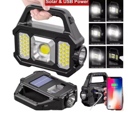Polizei P-880A Solar Powerbankli Şarjlı Taşınabilir Güçlü Fener