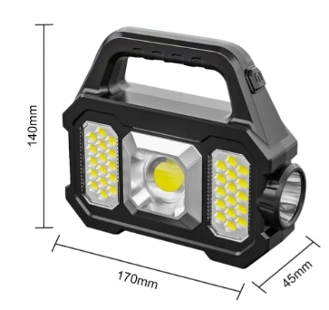 Polizei P-880A Solar Powerbankli Şarjlı Taşınabilir Güçlü Fener