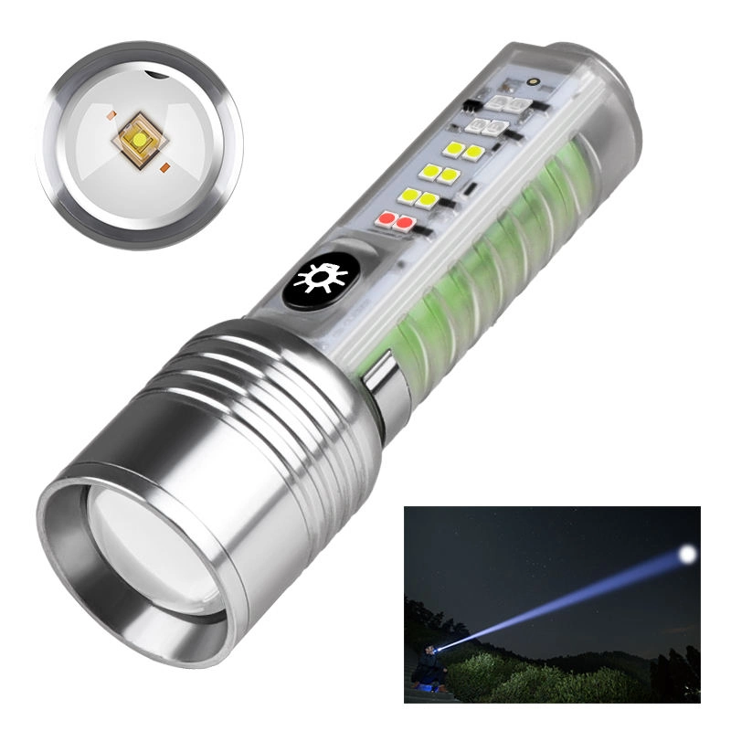 Profesyonel Tg Led Güçlü 8 Modlu Type-C 1000 Lümen Polis Çakarlı Şarjlı El Feneri