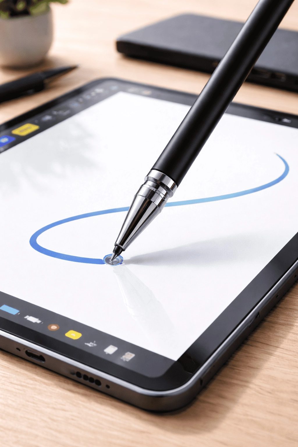 Samsung Note 4 Uyumlu Dokunmatik Stylus Kalem Disk Uçlu Hassas Tablet Telefon Çizim Kalemi
