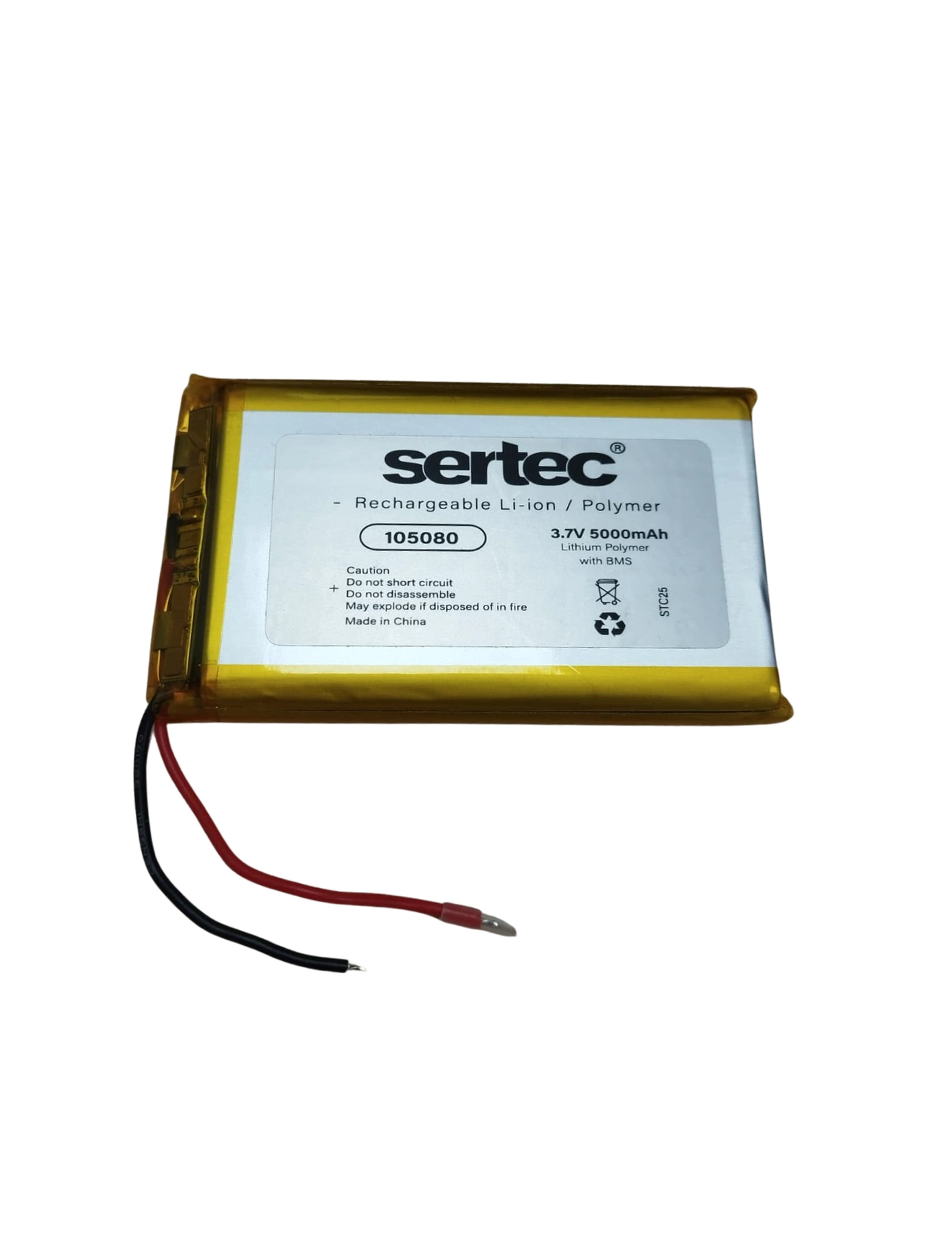 Sertec 105080 3.7V 5000 Mah Li-Polymer Pil (Devreli/1.5A)