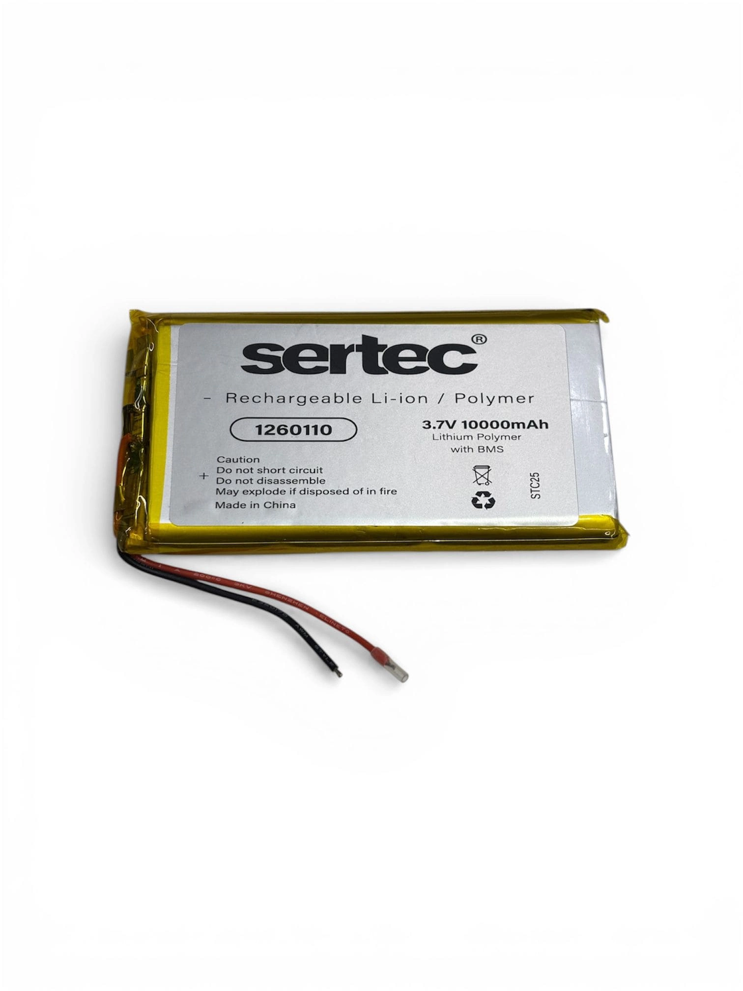 Sertec 1260110 3.7V 10.000Mah Li-Polymer Pil (Devreli/1.5A)